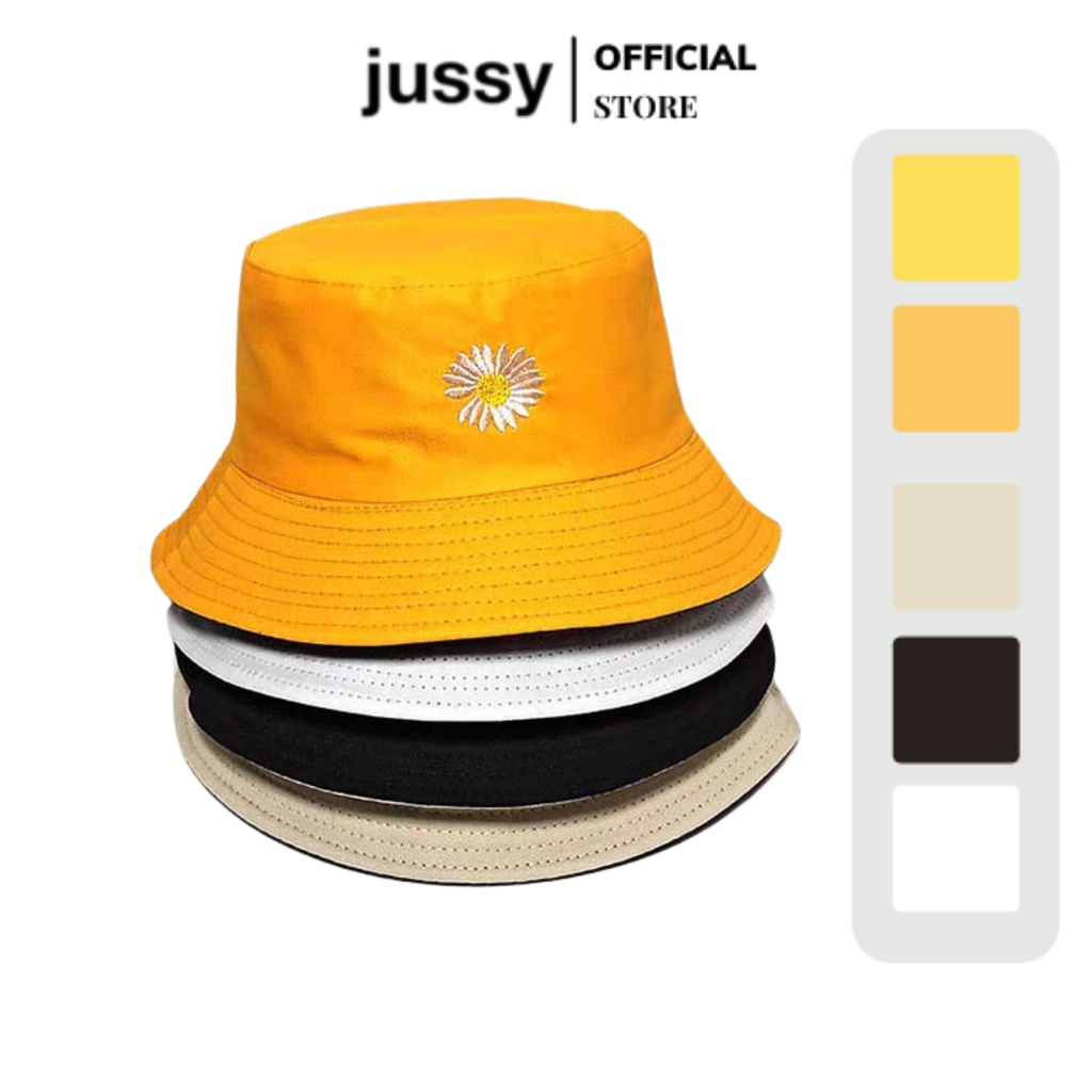 Mũ Bucket Hoa Cúc 2 Mặt Jussy Fashion Nón Tai Bèo Nam Nữ Nhiều Màu Hot Trend Form Ulzzang Unisex Chất Vải Kaki Mát