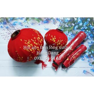 Đèn lồng vải vẽ Hội an size 35cm, 40cm, dáng và mẫu tùy chọn