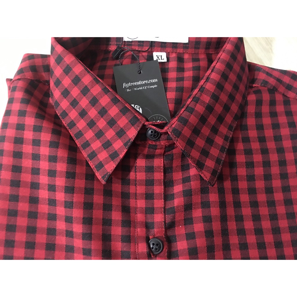 Set Sơ Mi Váy Gia Đình FIGTREE Caro Đỏ Mã 167 Kèm Feedback Khách Hàng Cực Xinh