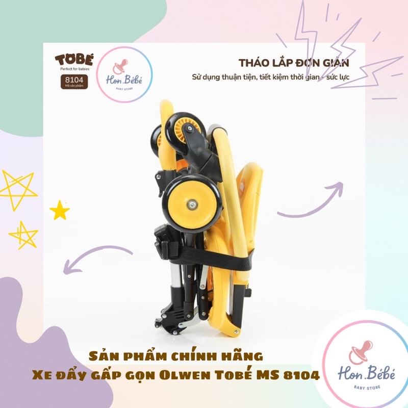 Xe đẩy gấp gọn OLWEN TOBÉ cho em bé xe gấp gọn  siêu nhẹ cho bé từ 6-36 tháng