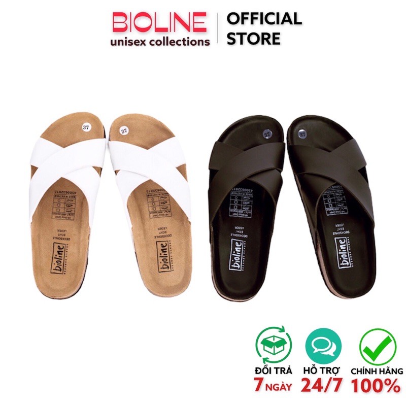 [ĐẾ TRẤU CHỐNG NƯỚC] Dép birken đế trấu quai chéo Bioline da pu chống nước P03 - Bioline Official