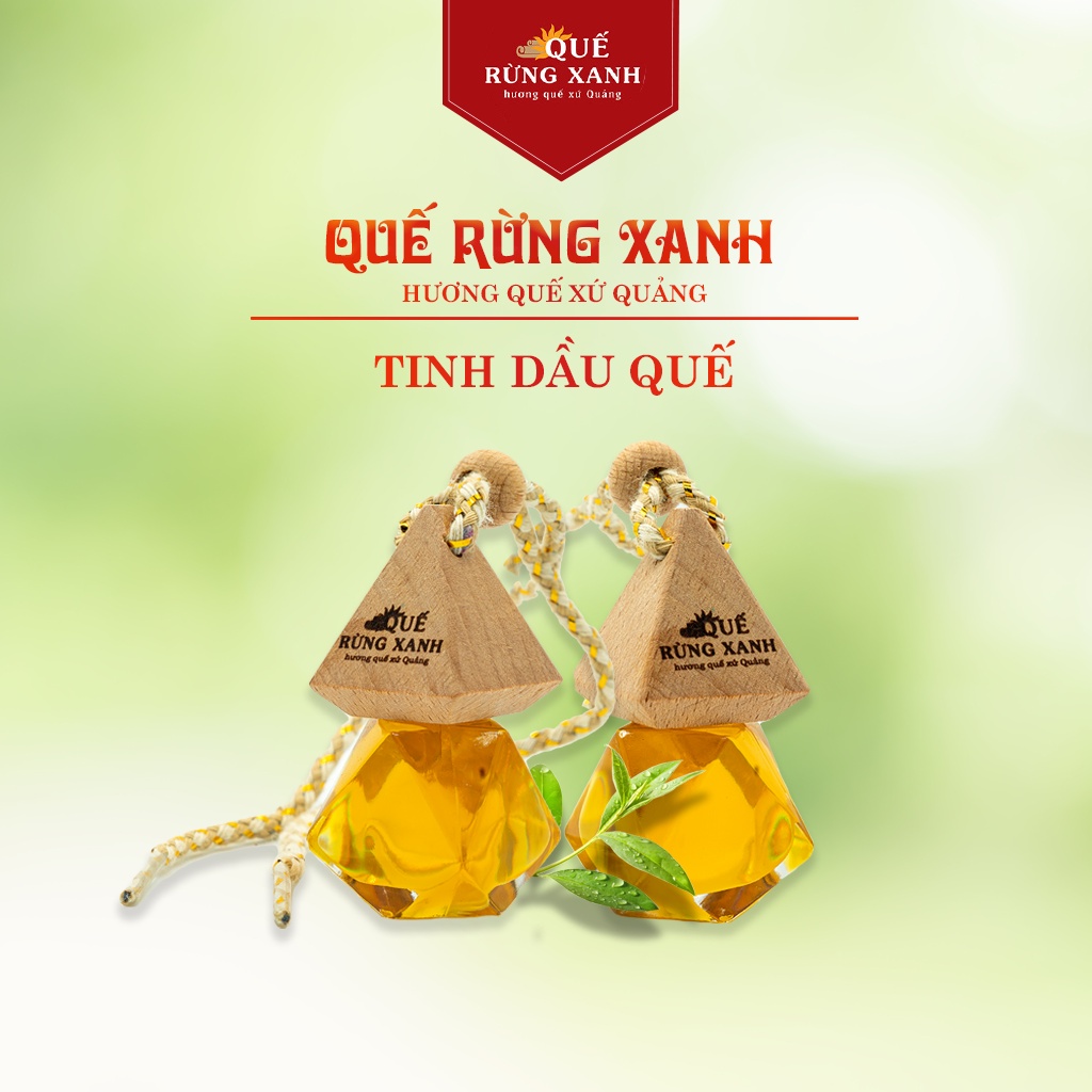 Tinh dầu lá quế Quế Rừng Xanh lọ 10ml có dây treo nguyên chất 100%