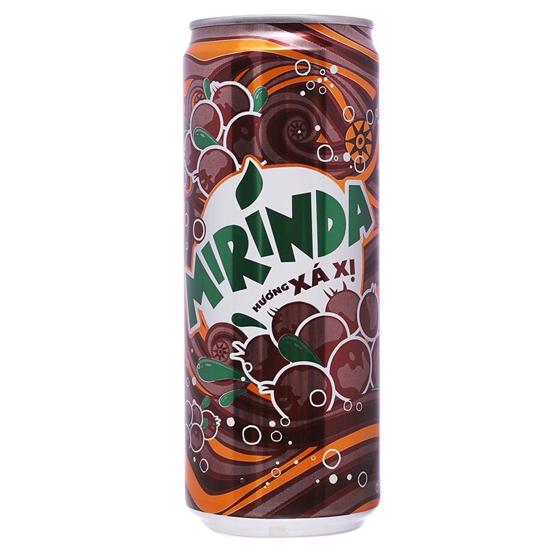 Thùng 24 lon nước ngọt Mirinda hương xá xị 330ml