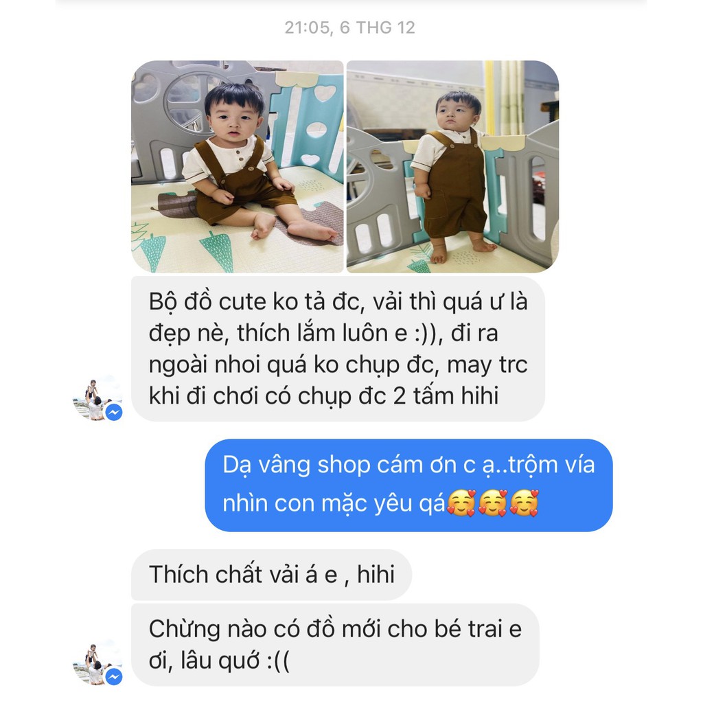 (Hàng thiết kế) Set yếm Tiểu Bư cho bé trai gồm áo đũi, yếm linen thoáng mát