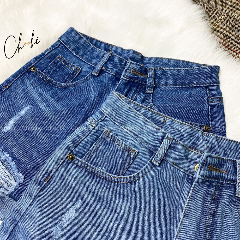 Quần short jean nữ Choobe trơn cạp cao rách hai bên ống phong cách thời trang - QSJ01 | BigBuy360 - bigbuy360.vn