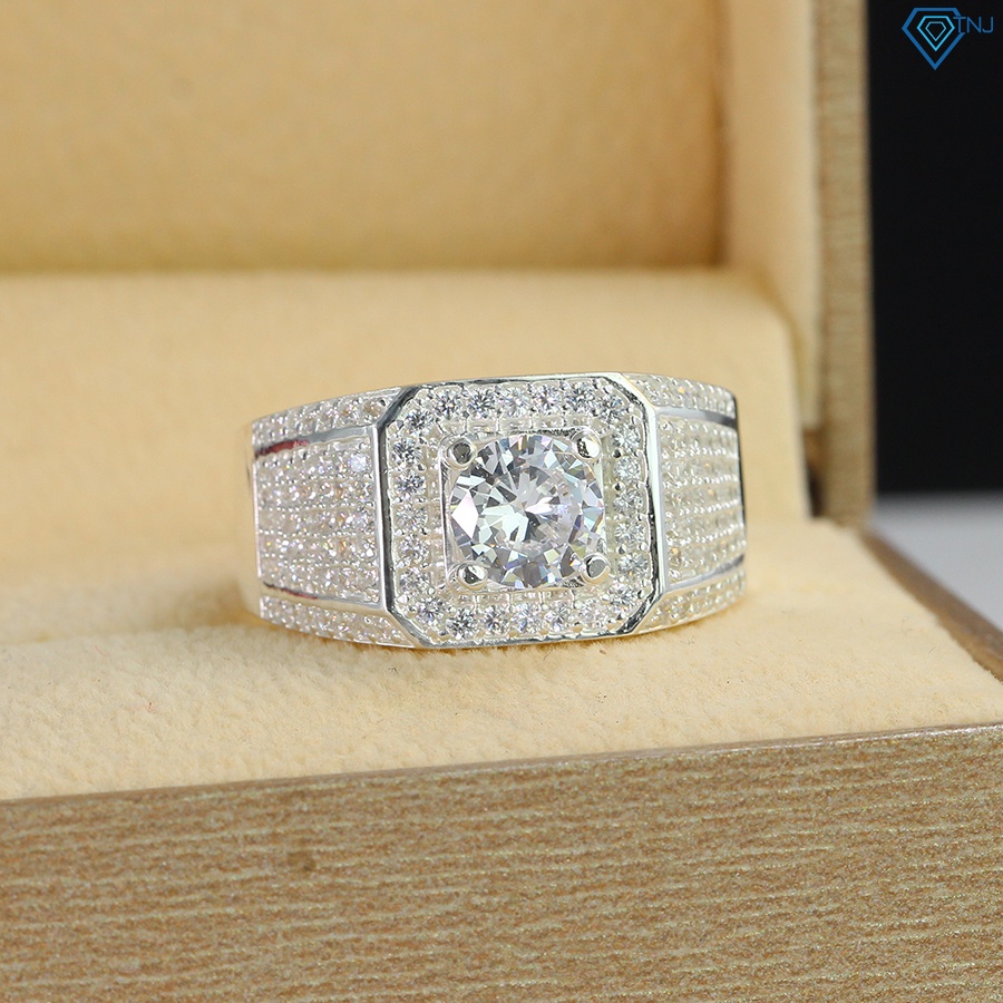 Nhẫn Nam Bạc Thật Đính Đá Sang Trọng Nna0306 - Trang Sức Tnj