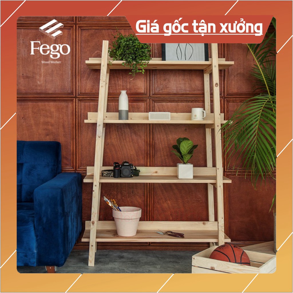 Kệ gỗ đựng cây cảnh/ Giá sách gỗ đứng hình thang/ Decor trang trí nhà cửa