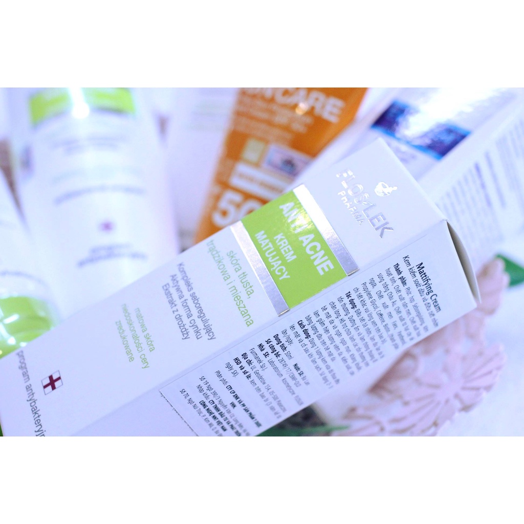Kem Dưỡng Kiểm Soát Dầu Mụn và Điều Tiết Nhờn Floslek Anti Acne Mattifying Cream 50mL