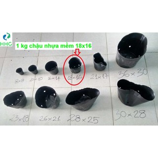 1kg chậu nhựa mềm ươm cây 18x16 , 1kg = khoảng 124 chậu 18x16