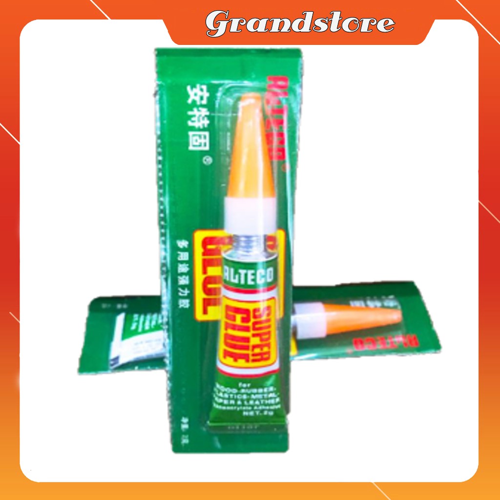 Keo dán đa năng siêu dính Super Glue Alteco tuýp 2g chuyên dùng dán giày dép, nhựa, kính, đồ da, kim loại, cao su, gỗ...