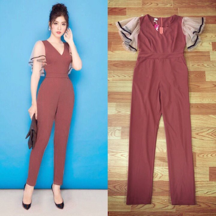 Bộ Jum Đẹp [FREESHIP] Jumpsuit dài tay cánh tiên phối lưới TJ926