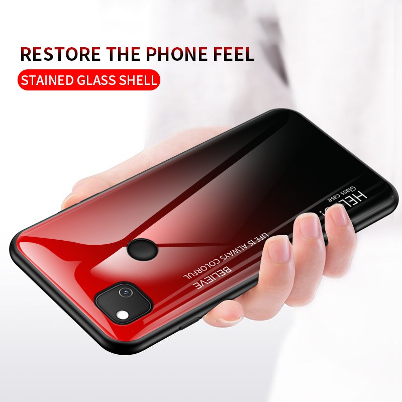 Google Pixel 2 2 XL 4 4A XL Tempered Glass Phone Case Hard Cover