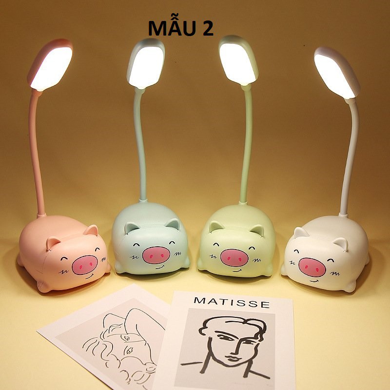 Đèn học để bàn mini hình thú dễ thương, đèn led mini để bàn tích điện tiện lợi