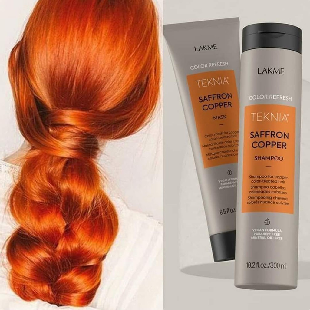 Kem ủ tóc cho tóc nhuộm màu đồng Lakme Teknia Saffron Copper Color Refresh Mask 250ml