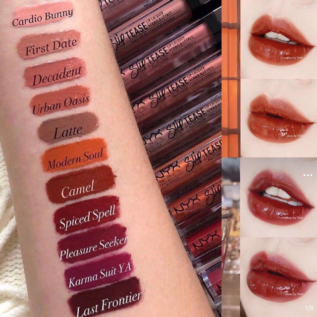 Son Kem Bóng Nyx Slip Tease Full Color Lip Lacquer (nhiều màu lựa chọn)