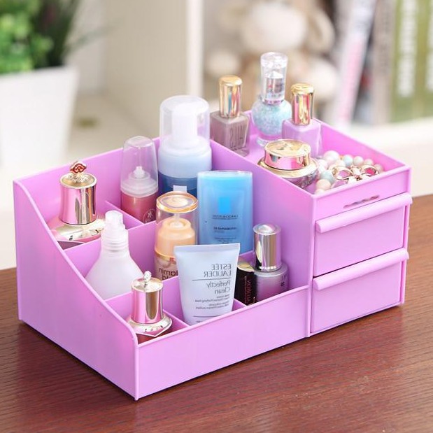 Kệ mỹ phẩm kích thước vừa ( hợp lý cho bạn nữ trẻ gọn phòng ) loại 2 ngăn kéo