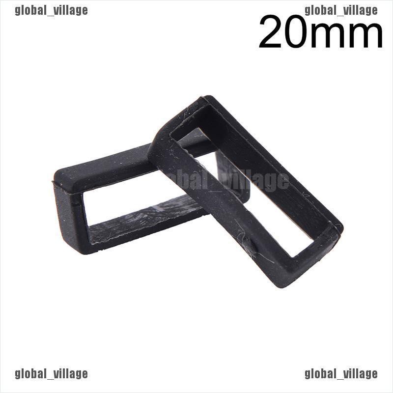 [global] 2pcs 14mm-26mm Rubber Silicone Watch Band Loop Strap Small Holder Locker Keeper [village]