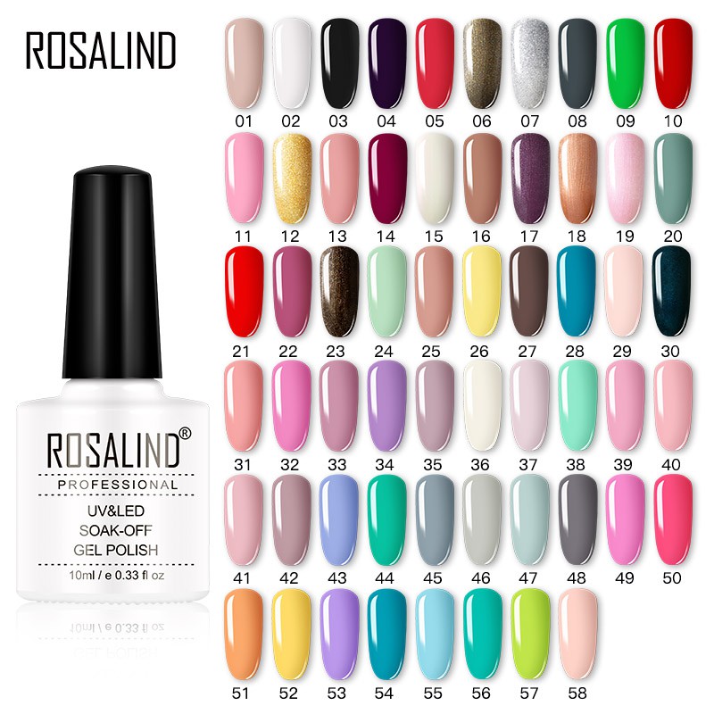Lọ gel sơn móng tay Rosalind chuyên dụng nhiều màu sắc hợp thời trang 10ml