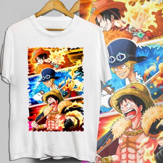 Áo Thun In Hình One Piece Luffy, ACE, Sabo Vải Thái S030 (in theo yêu cầu) greenshopct