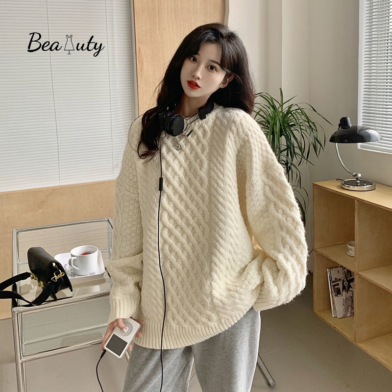 [MURIOKI] Áo Sweater Dệt Kim Màu Xanh Dương Thời Trang Mùa Đông 2022 Mới Cho Nữ