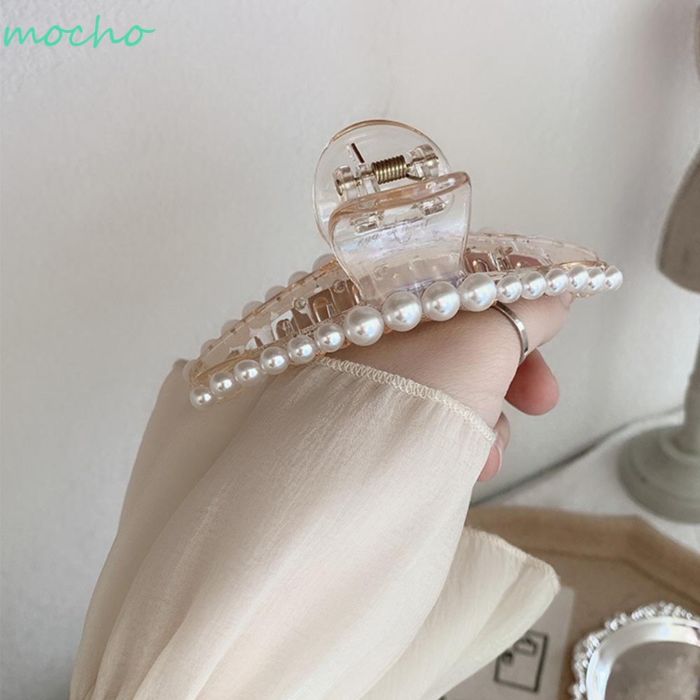 Kẹp tóc nhựa đính ngọc trai thời trang dành cho nữ