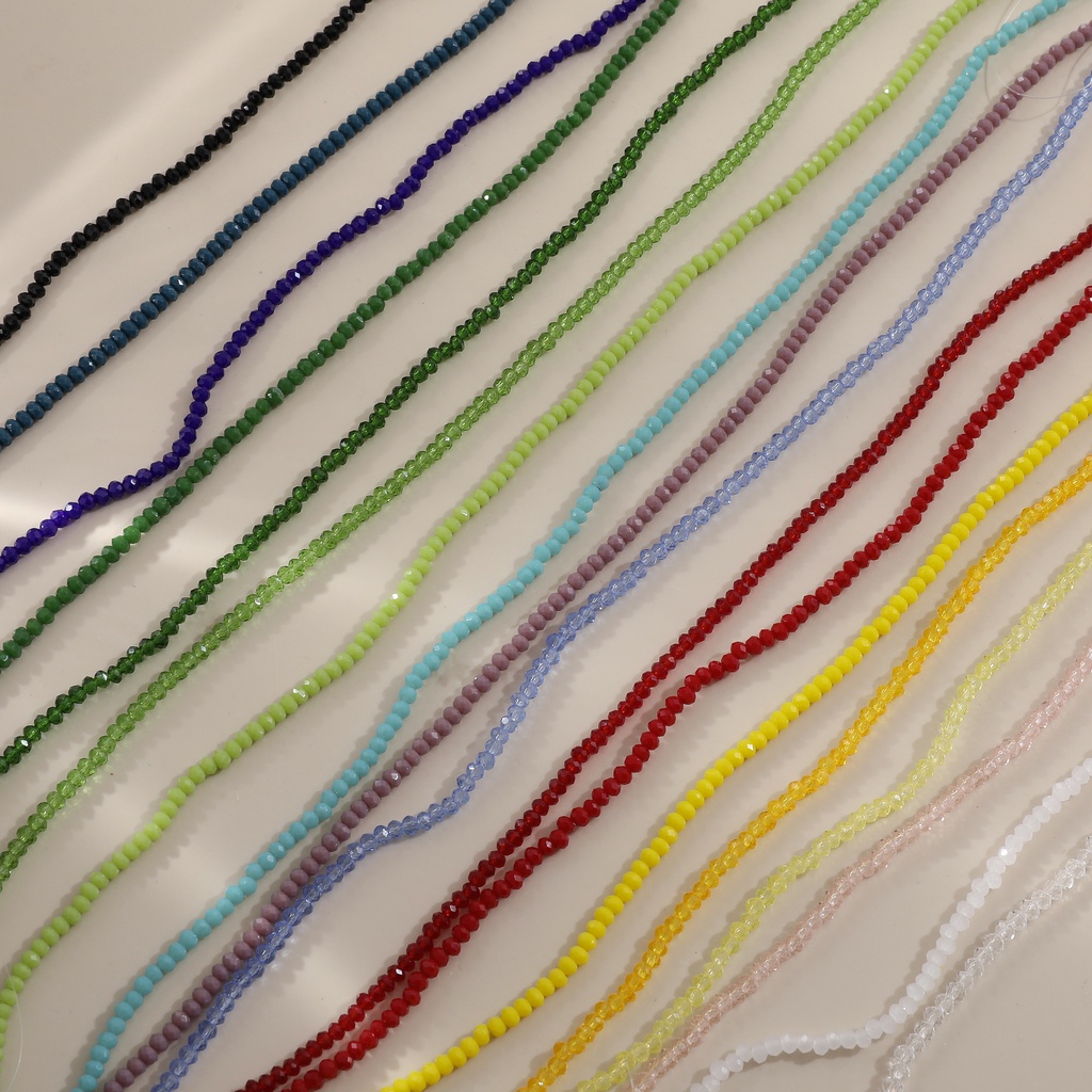 Bộ 180 hạt pha lê 2mm nhiều màu dùng làm trang sức thủ công