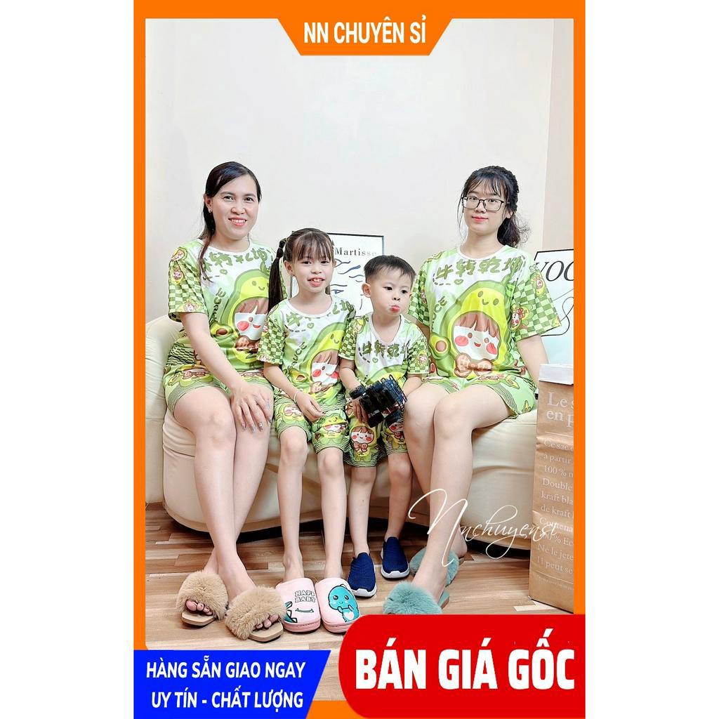 Đồ bộ bò sữa cho bé & người lớn đến 70kg vải thun mềm mịn mát co giãn tốt đồ trẻ em bé gái bé trai DBRBD FULL SIZE