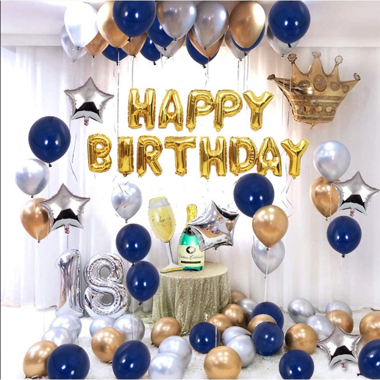 Set bóng siêu nhũ trang trí sinh nhật sang trọng thích hợp cho mọi lứa tuổi