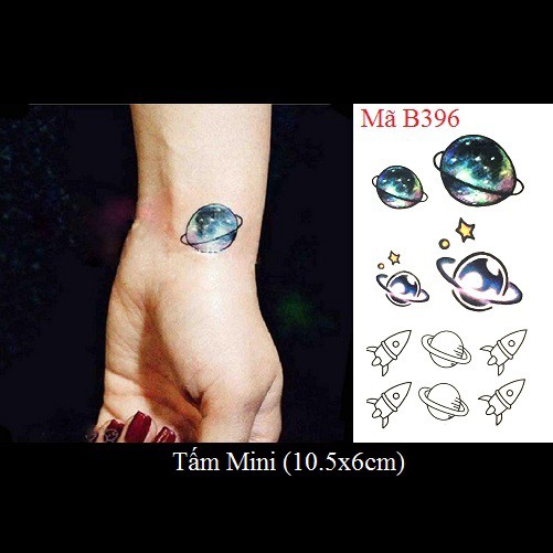 Xăm dán Tattoo đĩa bay B396