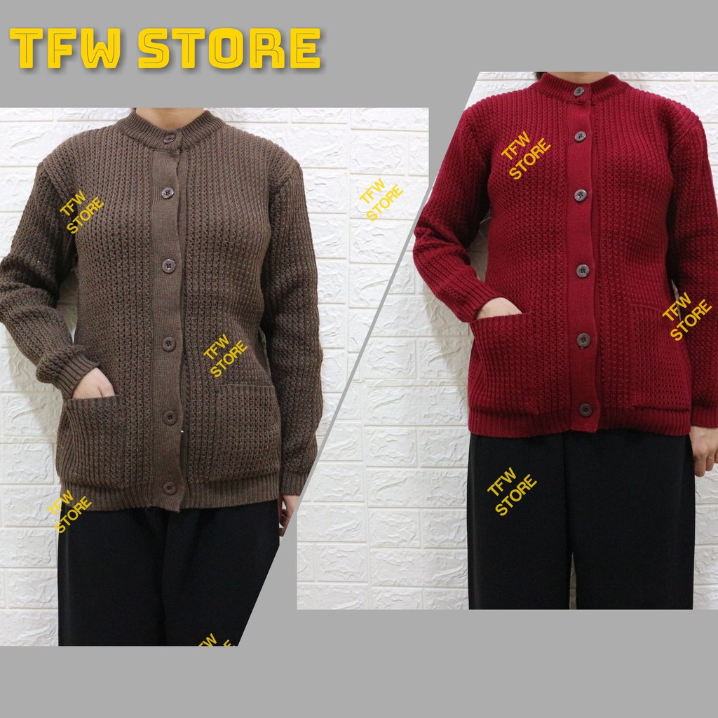 Áo len  cổ tròn người lớn tuổi, người già, trung niên, cho bà, cho mẹ - Made in VN
