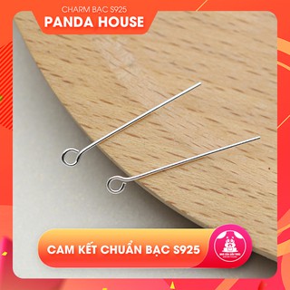 Charm bạc s925 đinh bạc đầu móc - Panda House