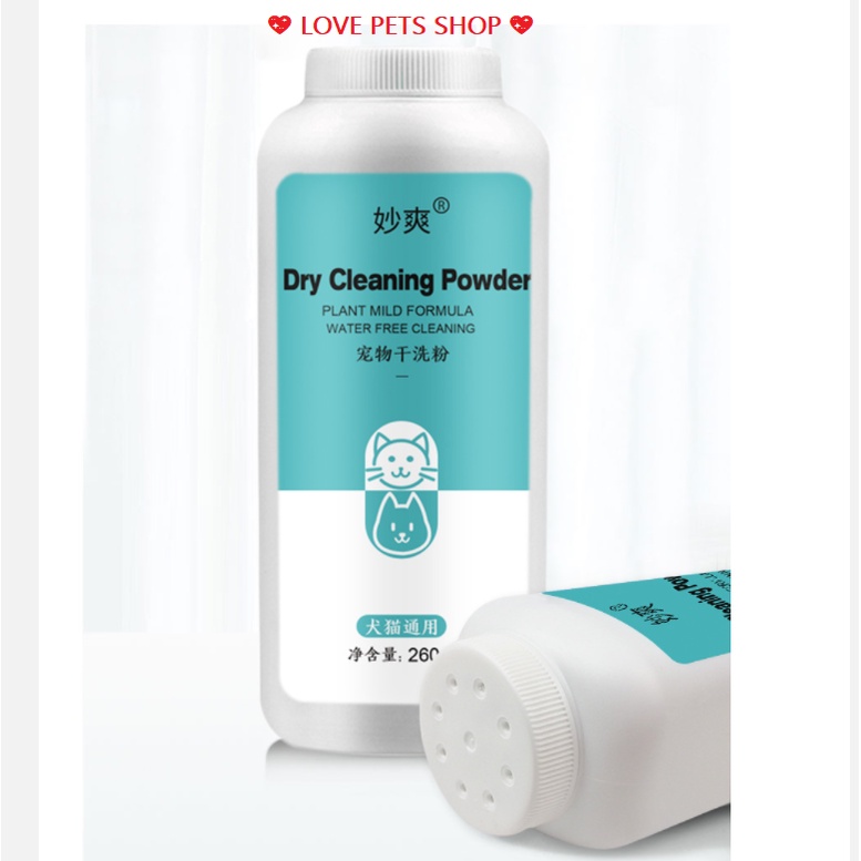 BỘT TẮM KHÔ CHO CHÓ MÈO 260 GRAM - LOVE PETS SHOP