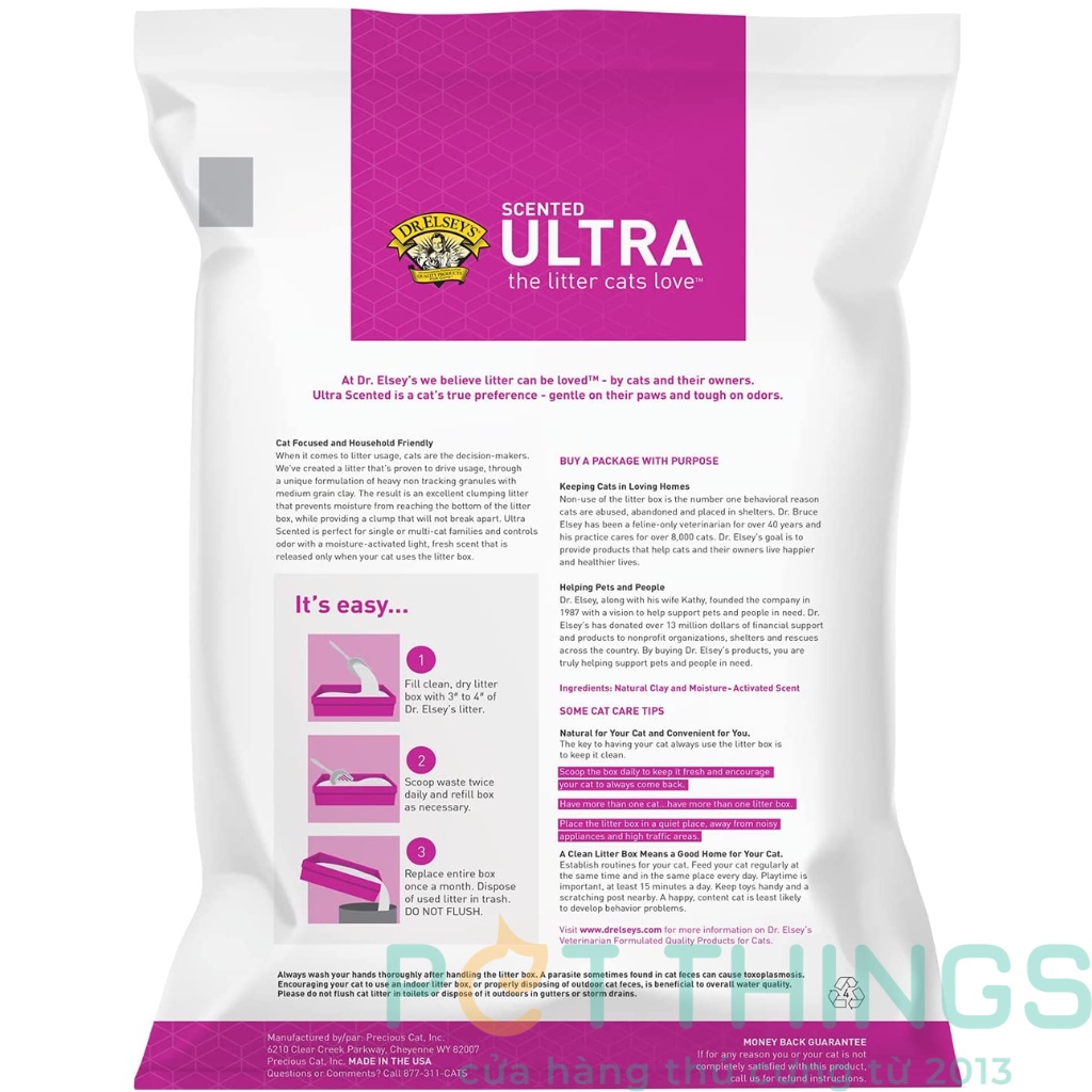 Cát vệ sinh cho mèo Dr. Elsey's vón cục Nhập Mỹ 8.16kg/18.14kg bán chạy nhất Amazon