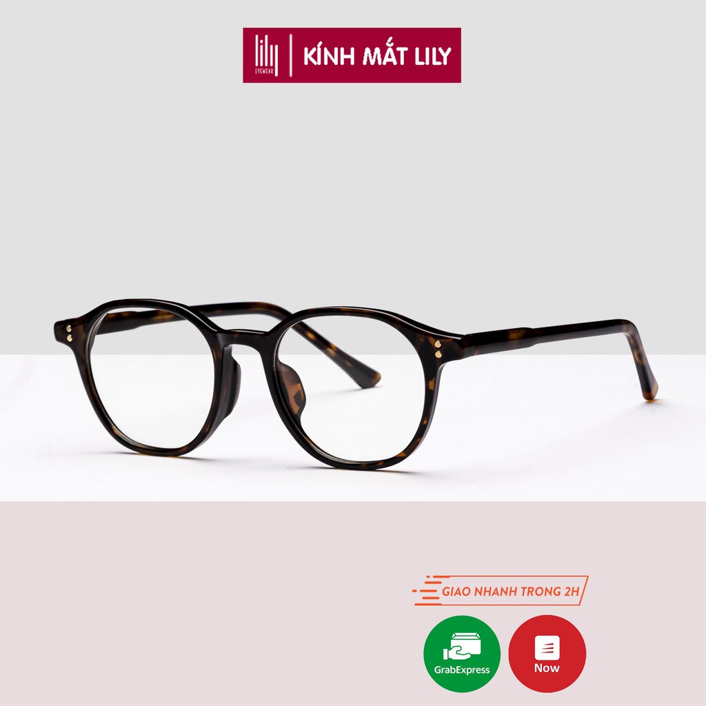 Gọng kính nam nữ LILYEYEWEAR mắt vuông bo tròn dày dặn chắc chắn màu sắc thời trang 1952