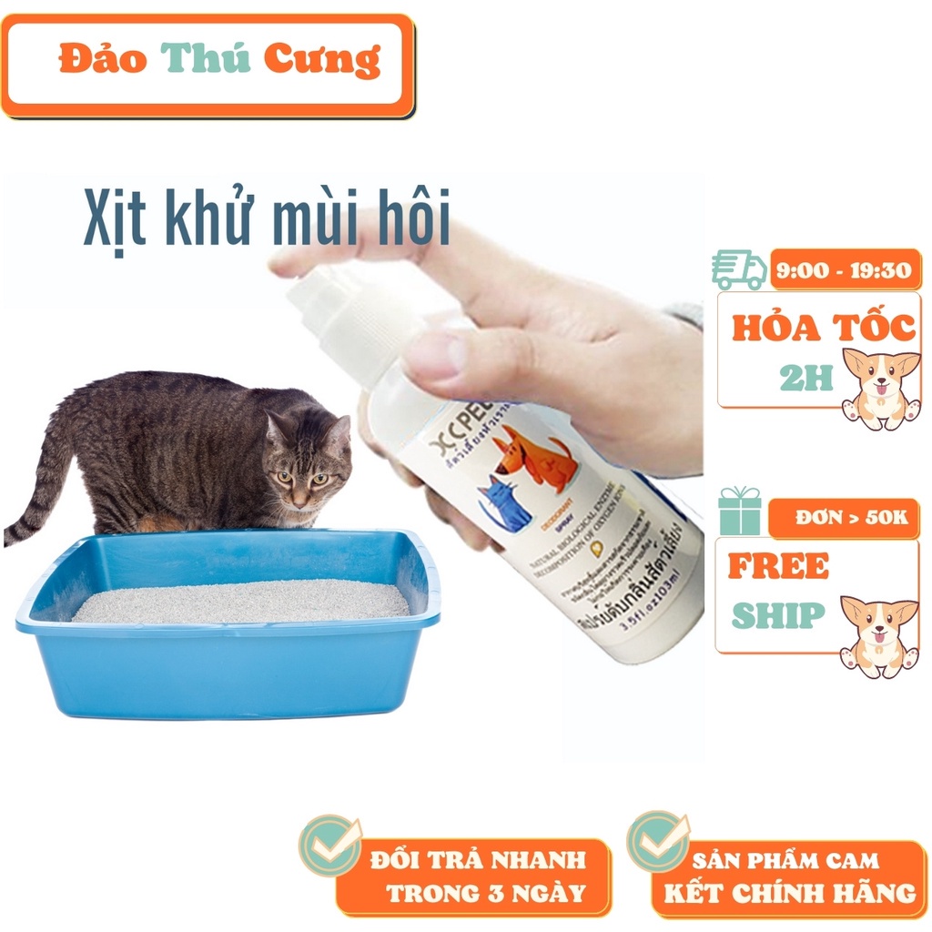 Doremiu- XC PET 100ml  Xịt thơm khử mùi hôi cát mèo và mùi hôi trên cơ thể chó mèo