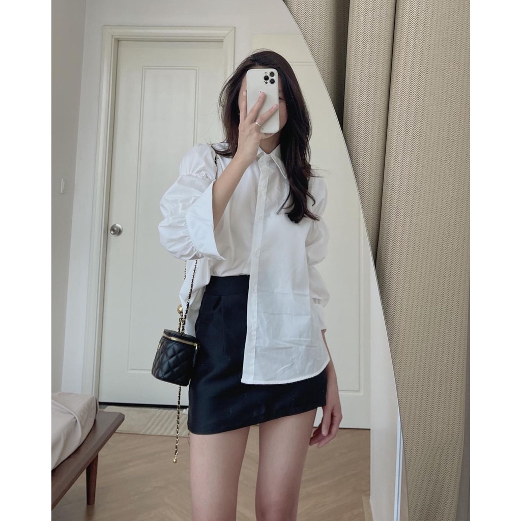 [SẴN/VIDEO] ÁO SƠ MI XIAOZING TAY BO CÁCH ĐIỆU ÁO TRẮNG SANG CHẢNH KHÔNG NHĂN