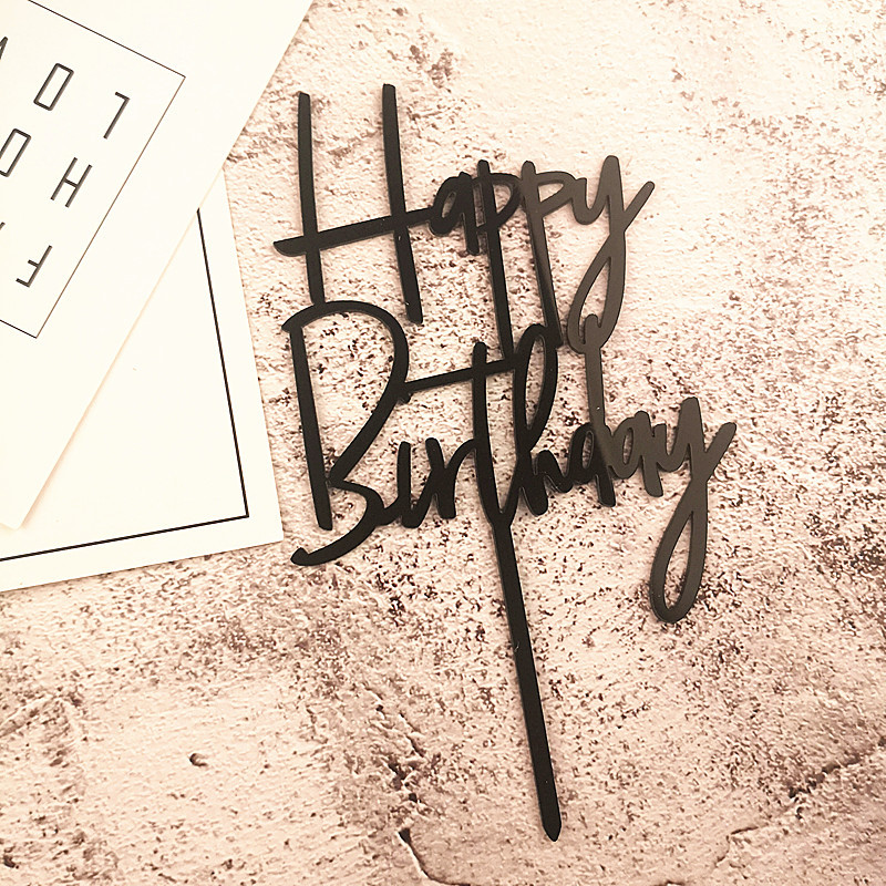 Phụ kiện trang trí bánh kem chữ happy birthday