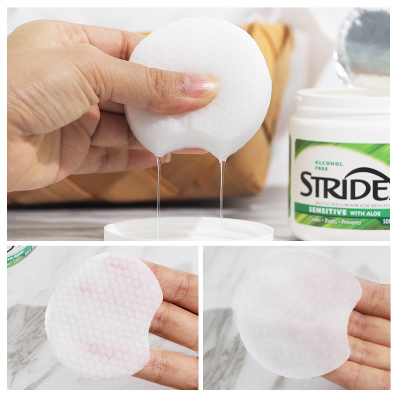 Stridex Anti-Acne Wipes Salicylic Acid 0.5% / 2% BHA Miếng làm sạch lỗ chân lông nhẹ nhàng