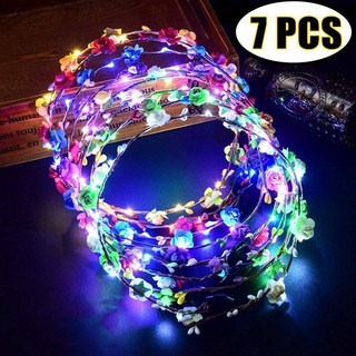 7 vòng hoa đèn LED 10 bóng đội đầu