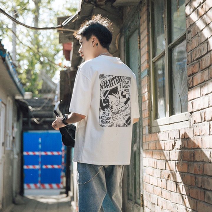 Áo phông nam nữ unisex tay lỡ #OnePiece Cực Ngầu form rộng oversize streetwear tee, áo thun tay lửng đủ size đến 80kg