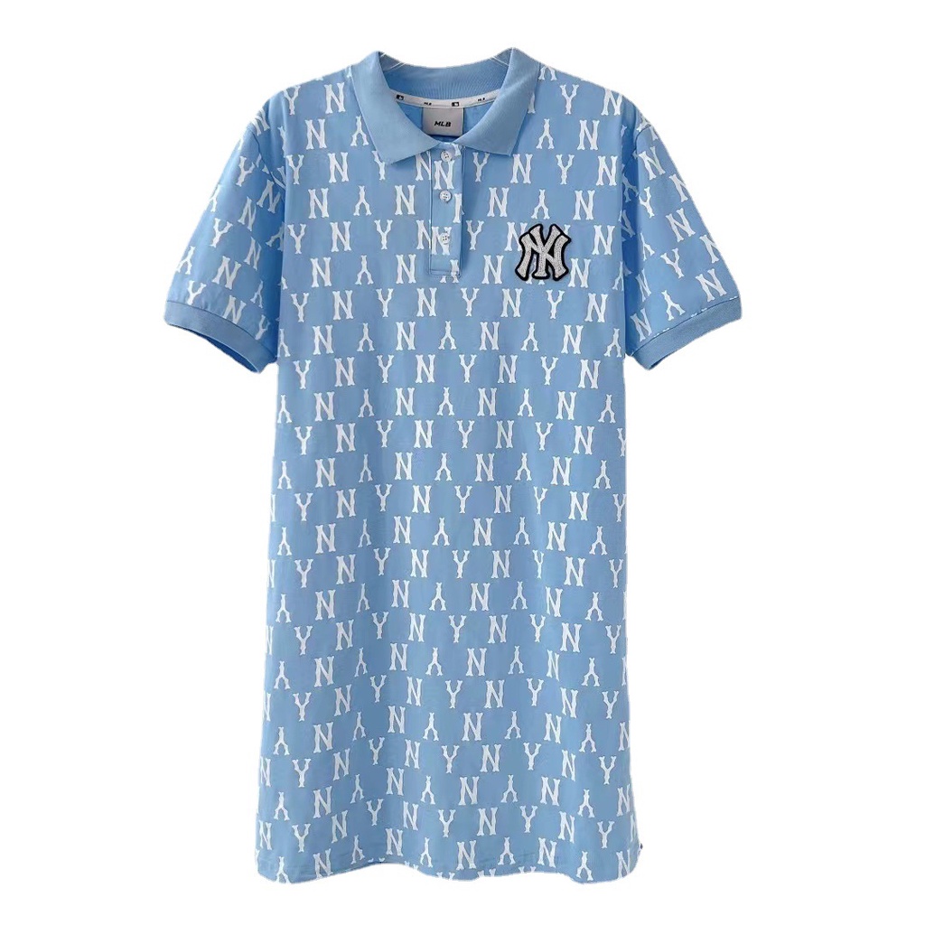 Áo Thun POLO Tay Ngắn In Chữ MLB Presbyopic Phong Cách Retro Thời Trang Mùa Hè 22 Dành Cho Nữ