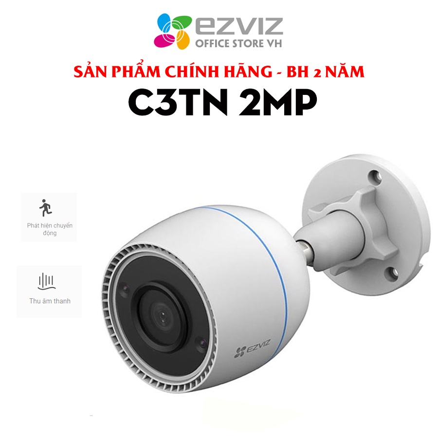 [MUA 2 TẶNG 1 QUÀ EZVIZ] Camera EZVIZ C3TN 2M H265 Wifi giá rẻ có mic thu âm, ngoài trời chống nước chống bụi IP67