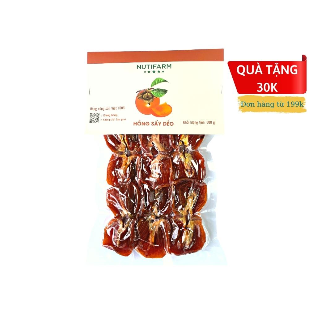 Hồng sấy dẻo NutiFarm 300gr, hồng sấy khô không đường đặc sản đà lạt