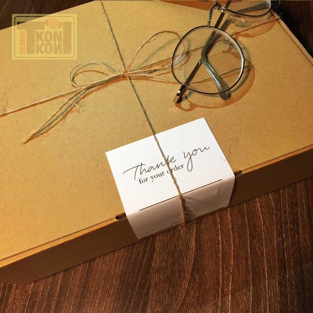 Set 100 Tem Thank You Decal Dán Hộp Carton, Tem Dán Niêm Phong Hộp - Size 10x7cm - Thank You For Your Order