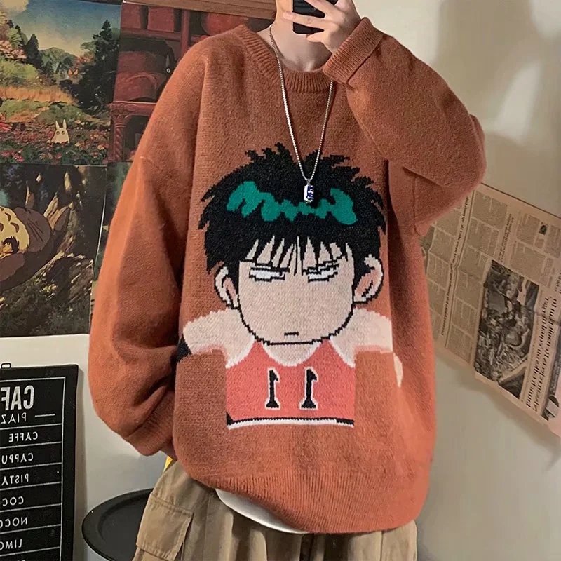 Áo Sweater Dệt Kim In Hoạt Hình Thời Trang Mùa Đông Dành Cho Nam