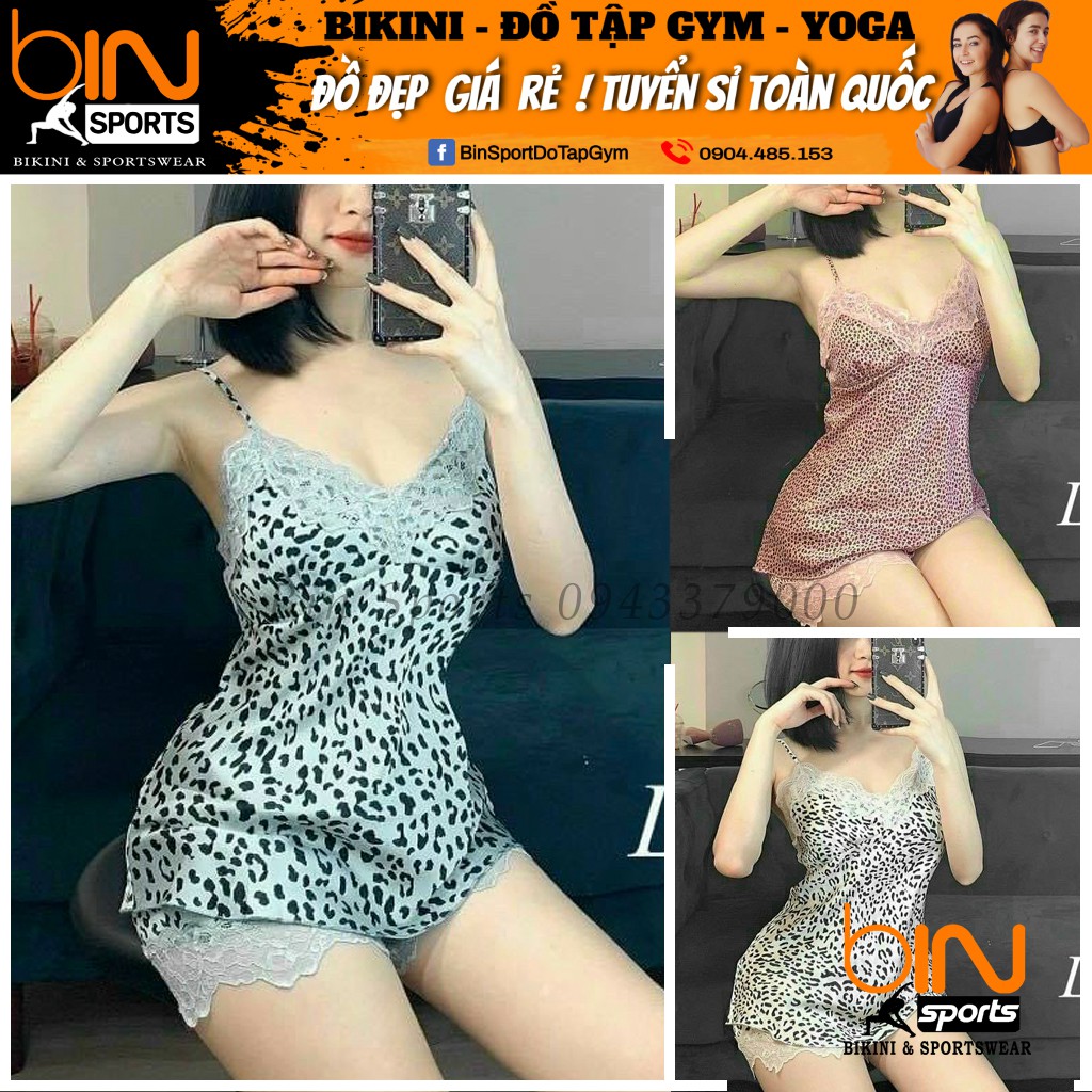Bộ Đùi Ngủ Lụa Da Báo Kèm Mút Áo Cao Cấp Quảng Châu Bin Sports PJM006