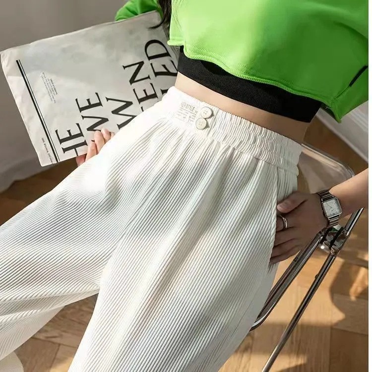 Quần dài SUXI ống rộng lưng cao màu sắc đơn giản thời trang xuân hè cho nữ