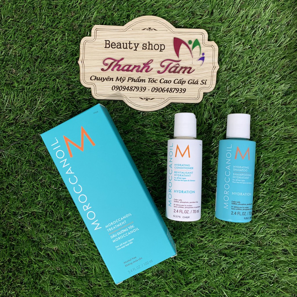 🌼 Chính hãng 🌺 Combo Tinh dầu và gội xả Moroccanoil dưỡng phục hồi tóc 100ml + 70mlx2