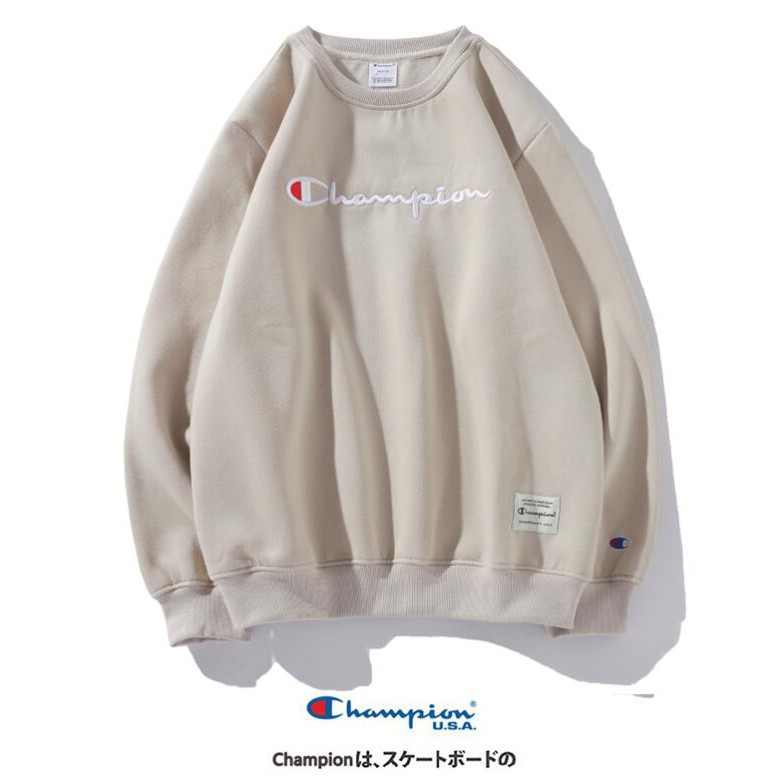 Áo Sweater Cotton Cổ Tròn Thêu Chữ Champion Thời Trang Cho Nam Nữ | BigBuy360 - bigbuy360.vn