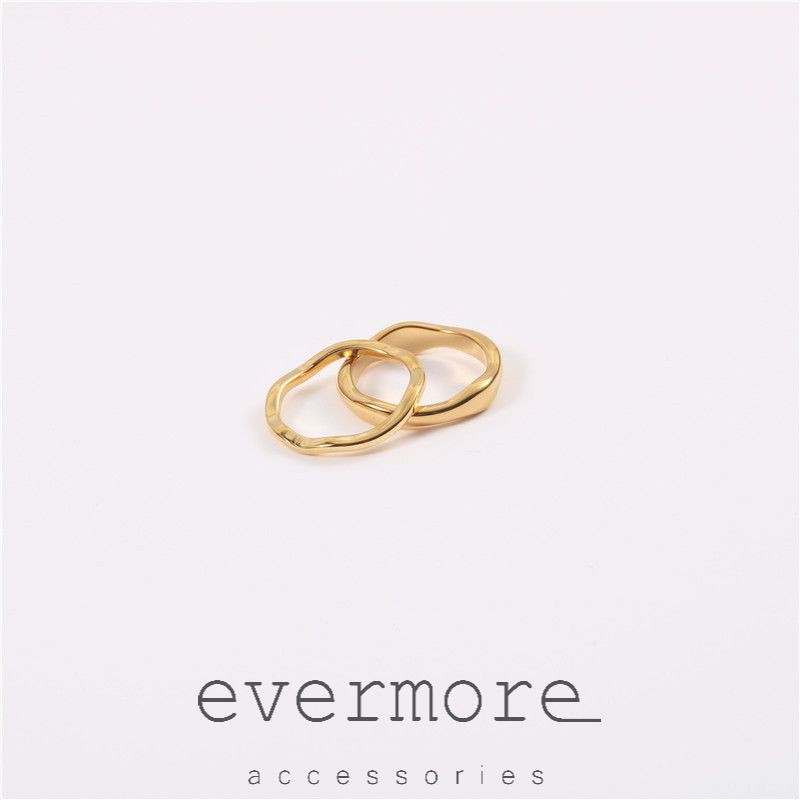 Nhẫn nữ cao cấp hình sóng nước EVERMORE kiểu minimalist, thanh lịch, sang trọng - N015